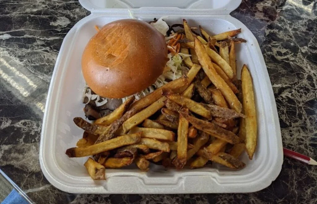 Image of burger and fries from Grandview Diner