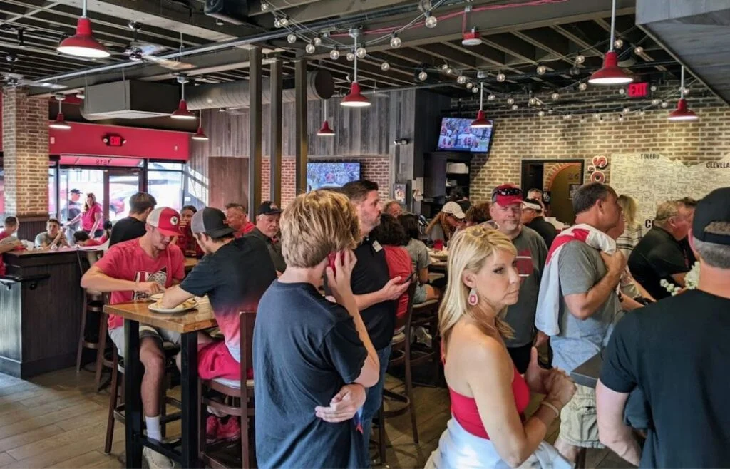 Interior of Adriatico's New York Style Pizza on Game Day
