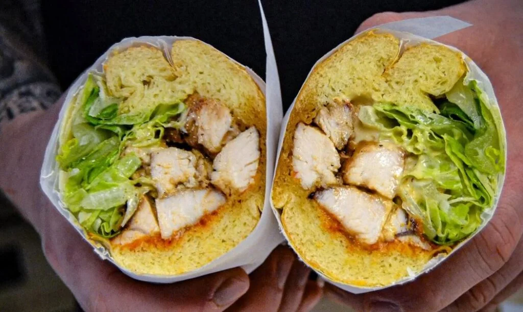 Chicken Caesar sandwich from Wario's Beef and Pork