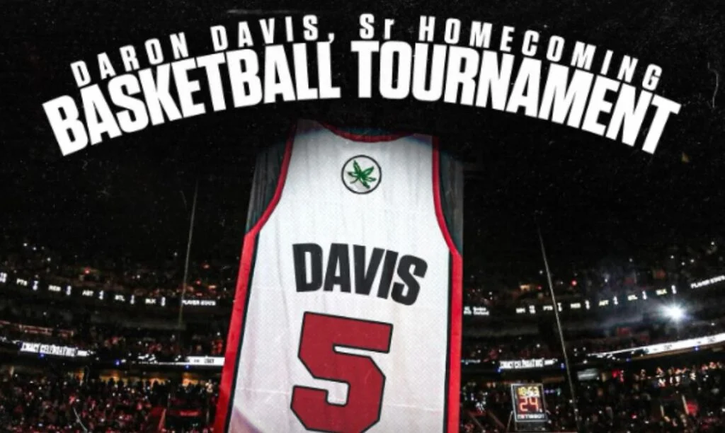 Pictured: A jersey retirement ceremony for Daron Davis, Sr.