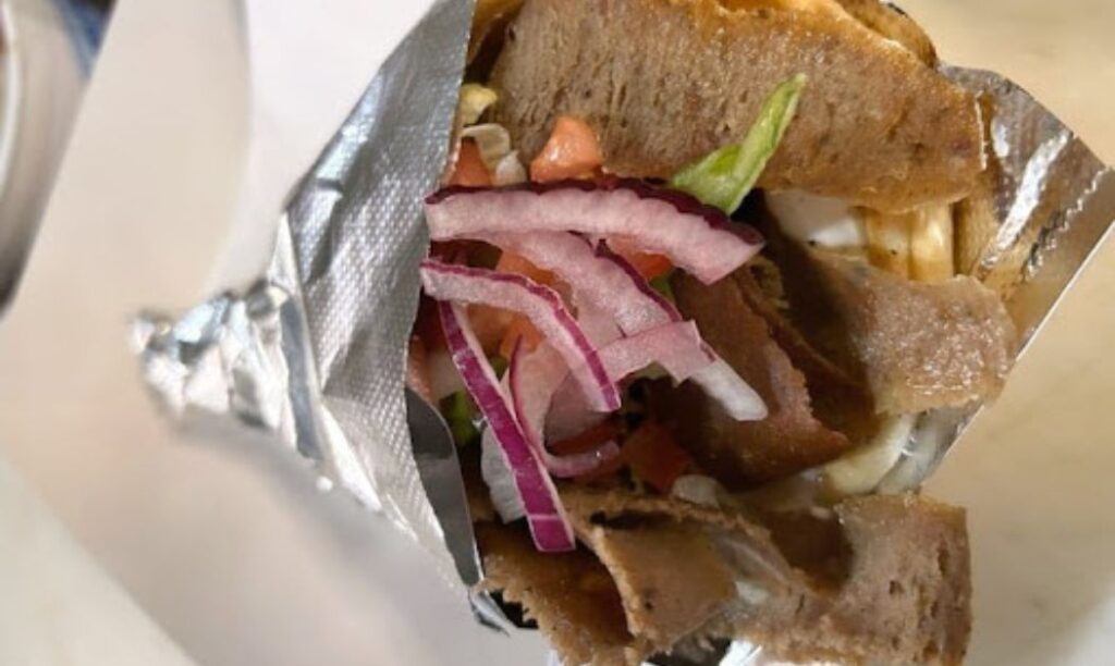 Photo of a gyro from Apollo's on Ohio State's campus.