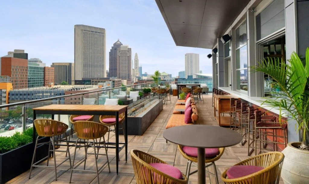 Rooftop bar at a Columbus, Ohio hotel