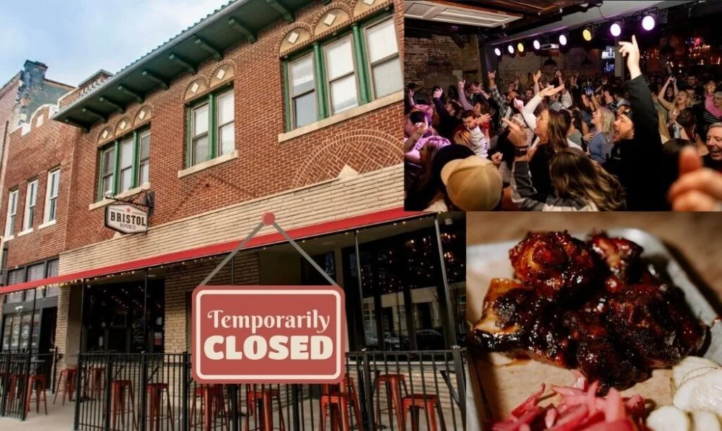 Exterior of Bristol Republic in the Short North before closing with concert-goers and food.