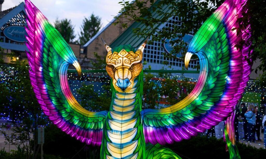 A Dragon with wings at the Columbus Zoo and Aquarium's Lantern Festival